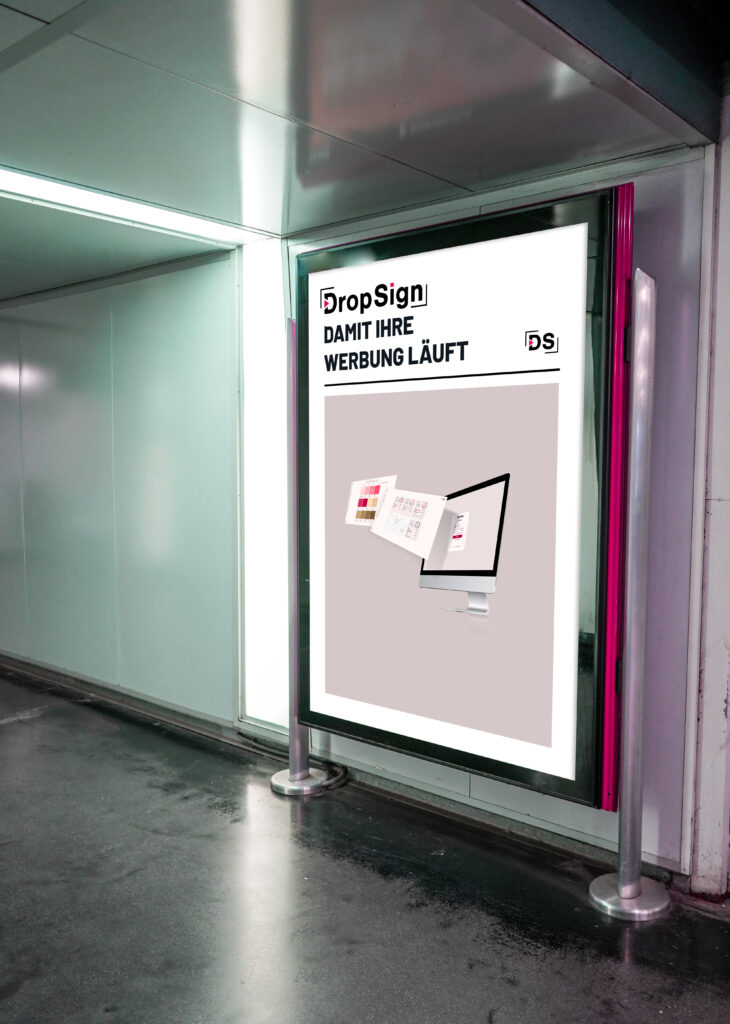 DropSign Poster in UBahn