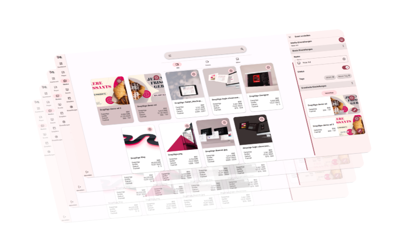 Showcase Digital Signage Software DropSign Mediengalerie