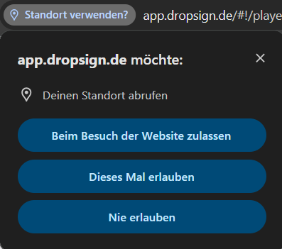 Bild: Standortfreigabe im Browser (hier: Chrome)